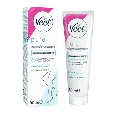 Veet PURE Haarentfernungscreme Körper & Beine, sensible Haut, 90ml