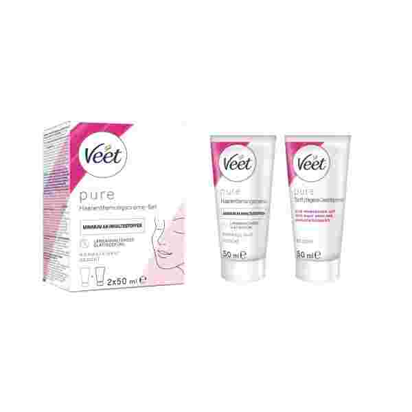 Veet PURE Haarentfernungs-Set Gesicht, normale Haut, 100ml
